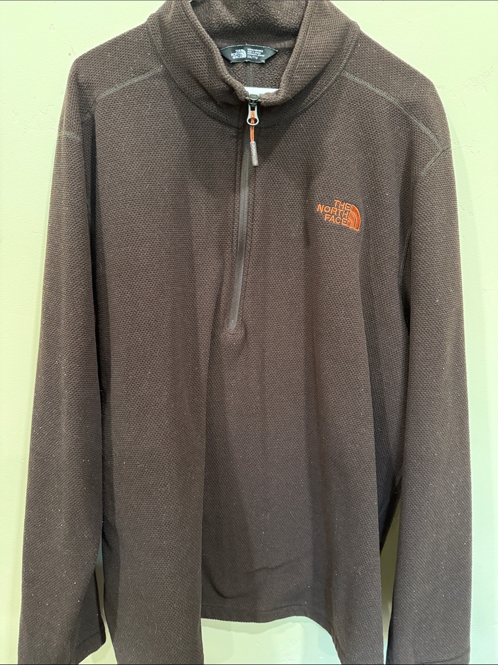The North Face Brown Half-Zip Pullover with Orange Logo